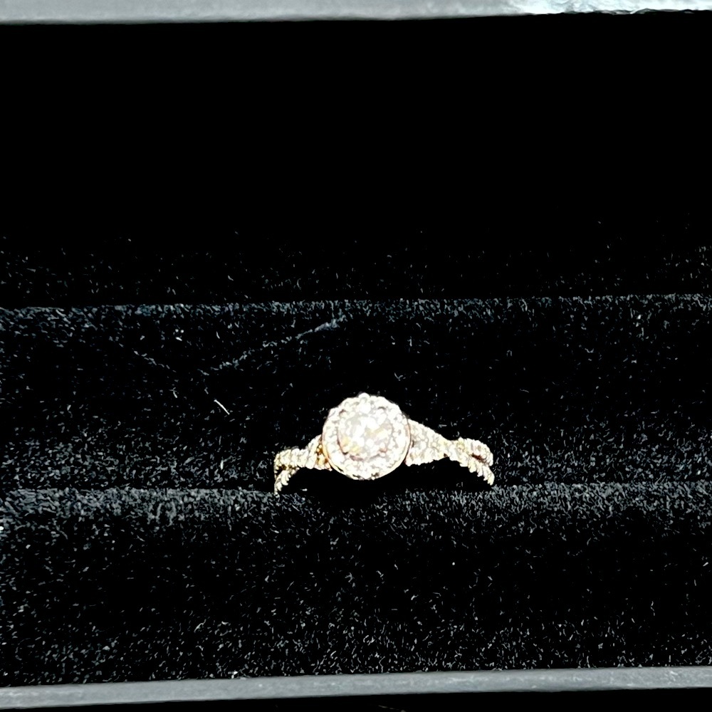 REPOSTED, still available - Halo diamond ring 14k white gold